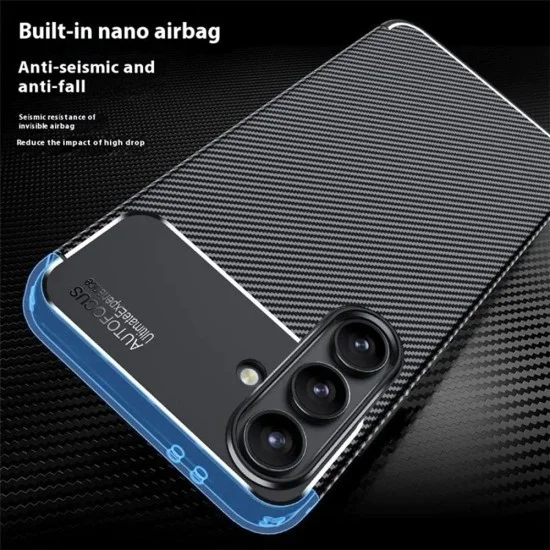 Калъф за Samsung Galaxy S24 FE - CarbonFiber - Черен