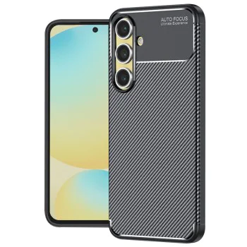 Калъф за Samsung Galaxy S24 FE - CarbonFiber - Черен