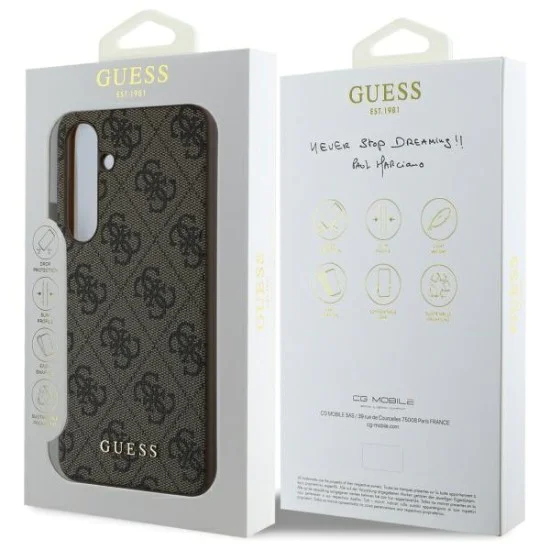 Калъф за Samsung Galaxy S24 FE - Guess - Hardcase 4G Charms Collection (GUHCS24FEGF4GBR) - Кафяв