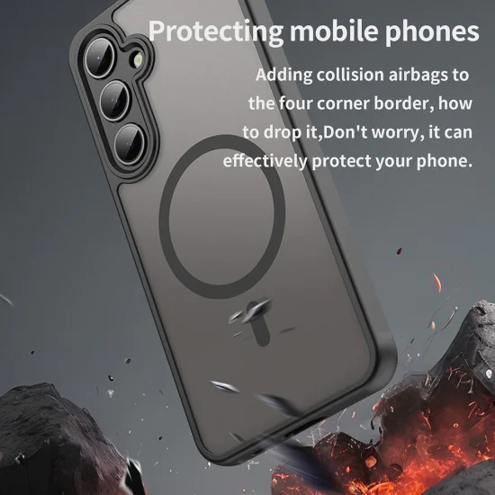 Калъф за Samsung Galaxy S24 FE - HaloFrost II MagSafe - Черен