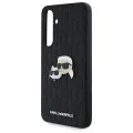 Калъф за Samsung Galaxy S24 FE - Karl Lagerfeld - Hardcase Leather (KLHCS24FEPGKLKCPK) - Monogram Karl&Chaoupette Head Pin
