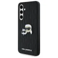 Калъф за Samsung Galaxy S24 FE - Karl Lagerfeld - Hardcase Leather (KLHCS24FEPGKLKCPK) - Monogram Karl&Chaoupette Head Pin