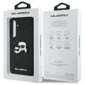 Калъф за Samsung Galaxy S24 FE - Karl Lagerfeld - Hardcase Leather (KLHCS24FEPGKLKCPK) - Monogram Karl&Chaoupette Head Pin