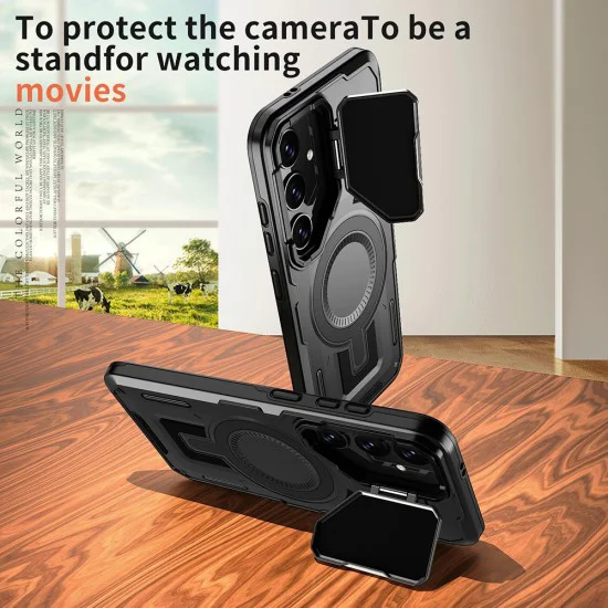 Калъф за Samsung Galaxy S24 FE - Techsuit - CamVault MagSafe - Черен