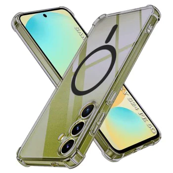 Калъф за Samsung Galaxy S24 FE - Techsuit - Удароустойчив Clear Silicone MagSafe - Опушено Черен