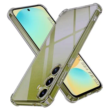 Калъф за Samsung Galaxy S24 FE - Techsuit - Удароустойчив Clear Silicone - Опушено Черен