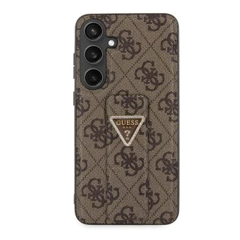 Калъф за Samsung Galaxy S24 - Guess Grip Stand 4G Triangle Triangle Strass (GUHCS24SPGSGS4TDW) - Кафяв