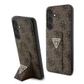 Калъф за Samsung Galaxy S24 - Guess Grip Stand 4G Triangle Triangle Strass (GUHCS24SPGSGS4TDW) - Кафяв