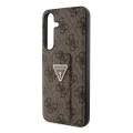 Калъф за Samsung Galaxy S24 - Guess Grip Stand 4G Triangle Triangle Strass (GUHCS24SPGSGS4TDW) - Кафяв