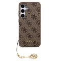 Калъф за Samsung Galaxy S24 - Guess Hardcase 4G Charms Collection (GUHCS24SGF4GBR) - Кафяв