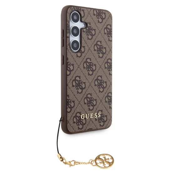 Калъф за Samsung Galaxy S24 - Guess Hardcase 4G Charms Collection (GUHCS24SGF4GBR) - Кафяв