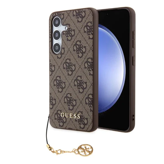 Калъф за Samsung Galaxy S24 - Guess Hardcase 4G Charms Collection (GUHCS24SGF4GBR) - Кафяв