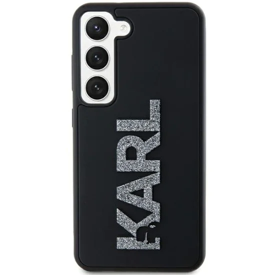 Калъф за Samsung Galaxy S24 - Karl Lagerfeld 3D Design (KLHCHCS24S3DMBKCKCK) - Гумено блестящо лого