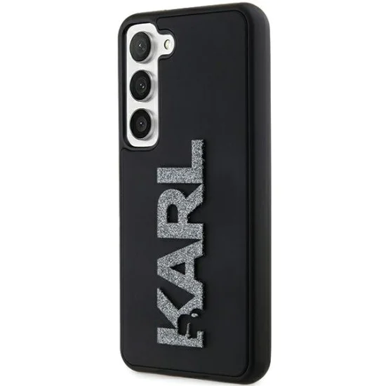 Калъф за Samsung Galaxy S24 - Karl Lagerfeld 3D Design (KLHCHCS24S3DMBKCKCK) - Гумено блестящо лого