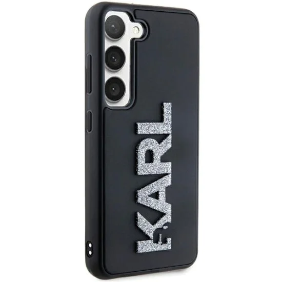 Калъф за Samsung Galaxy S24 - Karl Lagerfeld 3D Design (KLHCHCS24S3DMBKCKCK) - Гумено блестящо лого