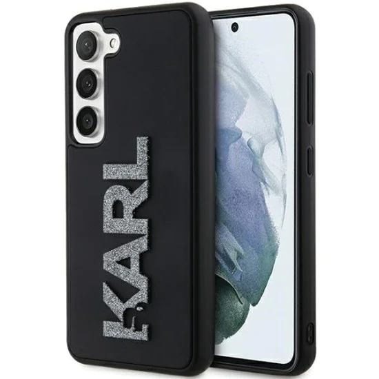 Калъф за Samsung Galaxy S24 - Karl Lagerfeld 3D Design (KLHCHCS24S3DMBKCKCK) - Гумено блестящо лого