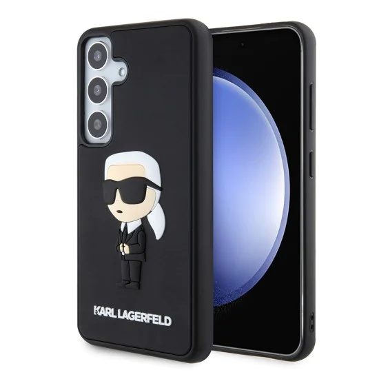 Калъф за Samsung Galaxy S24 - Karl Lagerfeld 3D Design (KLHCHCS24S3DRKINK) - Гумена Иконик