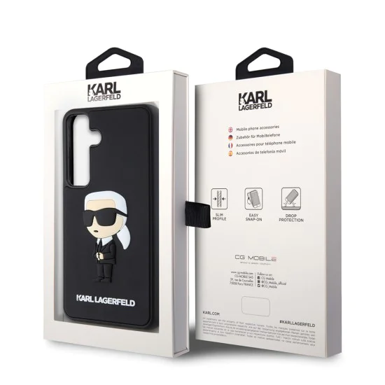 Калъф за Samsung Galaxy S24 - Karl Lagerfeld 3D Design (KLHCHCS24S3DRKINK) - Гумена Иконик