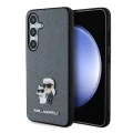 Калъф за Samsung Galaxy S24 - Karl Lagerfeld Saffiano (KLHCHCS24SPSAKCMPG) - Grey Karl&Choupette Metal Pin