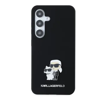 Калъф за Samsung Galaxy S24 - Karl Lagerfeld Silicone (KLHCHCS24SSMHMHKCNPK) - Karl&Choupette Metal Pin