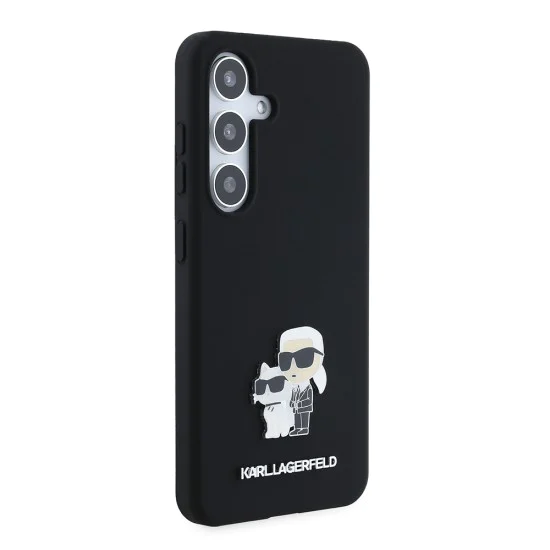 Калъф за Samsung Galaxy S24 - Karl Lagerfeld Silicone (KLHCHCS24SSMHMHKCNPK) - Karl&Choupette Metal Pin