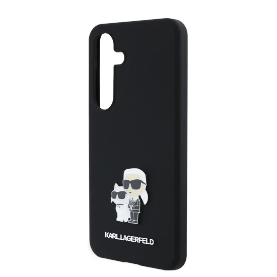 Калъф за Samsung Galaxy S24 - Karl Lagerfeld Silicone (KLHCHCS24SSMHMHKCNPK) - Karl&Choupette Metal Pin