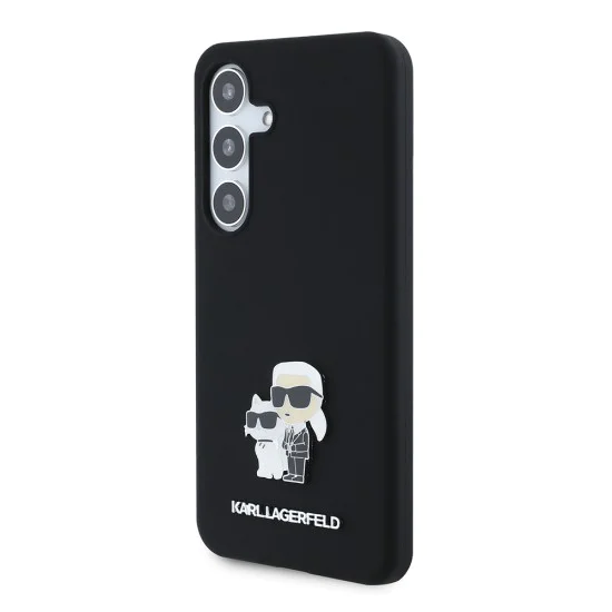Калъф за Samsung Galaxy S24 - Karl Lagerfeld Silicone (KLHCHCS24SSMHMHKCNPK) - Karl&Choupette Metal Pin