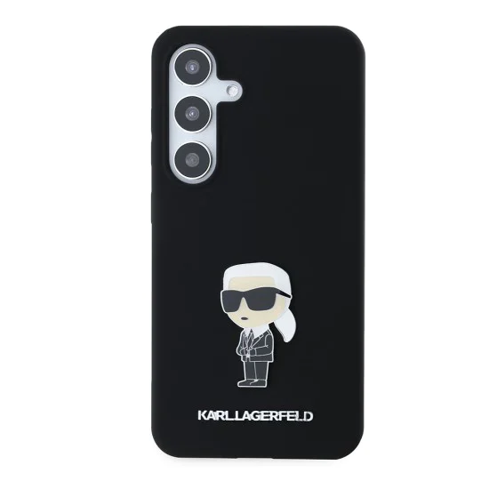 Калъф за Samsung Galaxy S24 - Karl Lagerfeld Silicone (KLHCHCS24SSMHMHKKNPK) - Ikonik Metal Pin