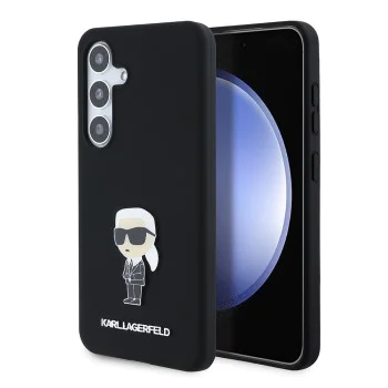 Калъф за Samsung Galaxy S24 - Karl Lagerfeld Silicone (KLHCHCS24SSMHMHKKNPK) - Ikonik Metal Pin