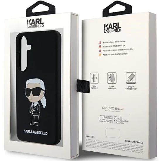Калъф за Samsung Galaxy S24 - Karl Lagerfeld Silicone (KLHCHCS24SSNIKKBCK) - Ikonik