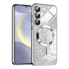 Калъф за Samsung Galaxy S24 - Луксозен Glitter MagSafe - Сребрист