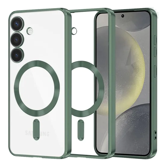Калъф за Samsung Galaxy S24 - Luxury Crystal MagSafe - Deep Green