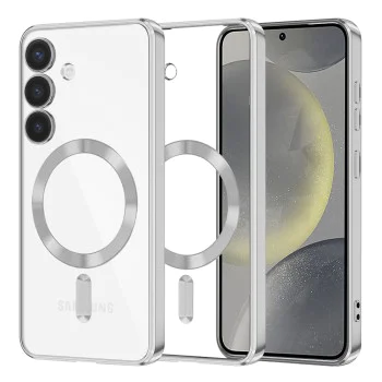 Калъф за Samsung Galaxy S24 - Luxury Crystal MagSafe - Сребрист