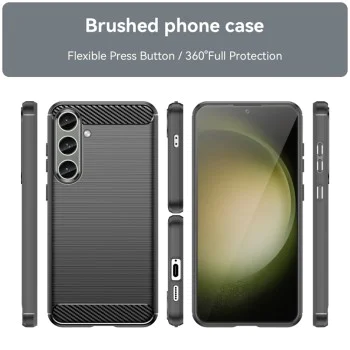 Калъф за Samsung Galaxy S24 Plus - Carbon Silicone - Черен