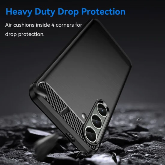 Калъф за Samsung Galaxy S24 Plus - Carbon Silicone - Черен
