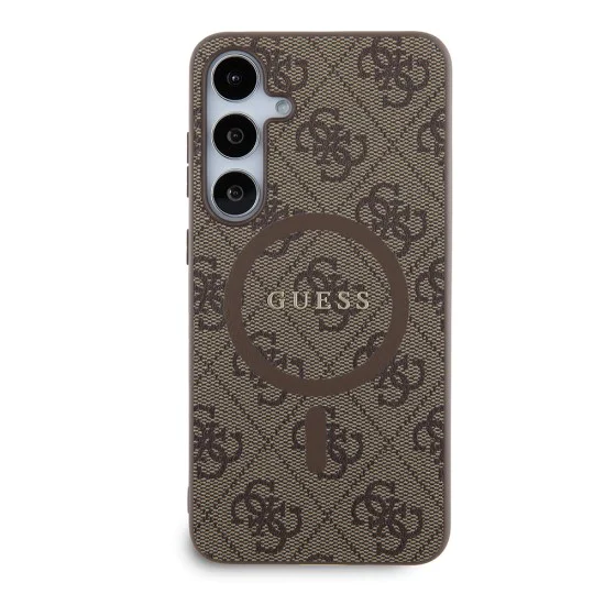 Калъф за Samsung Galaxy S24 Plus - Guess 4G Collection Leather MagSafe (GUHMS24MG4G4GFRW) - Кафяв