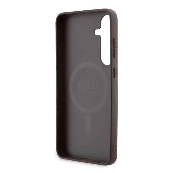 Калъф за Samsung Galaxy S24 Plus - Guess 4G Collection Leather MagSafe (GUHMS24MG4G4GFRW) - Кафяв