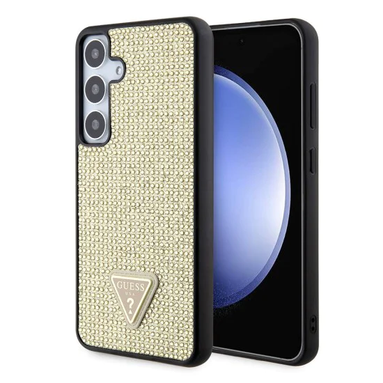 Калъф за Samsung Galaxy S24 Plus - Guess Rhinestone Triangle (GUHCS24MHDHDGPD) - златен