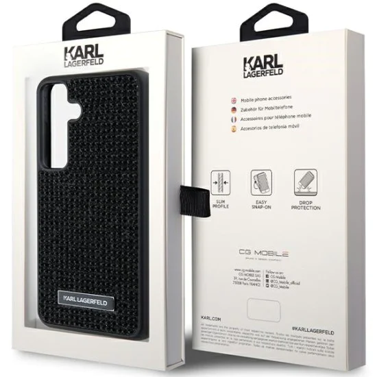 Калъф за Samsung Galaxy S24 Plus - Karl Lagerfeld Hardcase Rhinestone (KLHCHCS24MHDSPRK) - Метално лого