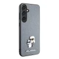 Калъф за Samsung Galaxy S24 Plus - Karl Lagerfeld Saffiano (KLHCHCS24MPSAKCMPG) - Grey Karl&Choupette Metal Pin