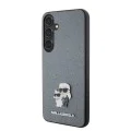 Калъф за Samsung Galaxy S24 Plus - Karl Lagerfeld Saffiano (KLHCHCS24MPSAKCMPG) - Grey Karl&Choupette Metal Pin