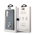 Калъф за Samsung Galaxy S24 Plus - Karl Lagerfeld Saffiano (KLHCHCS24MPSAKCMPG) - Grey Karl&Choupette Metal Pin