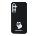 Калъф за Samsung Galaxy S24 Plus - Karl Lagerfeld Silicone (KLHCHCS24MSMHCCHCNPK) - Choupette Metal Pin