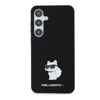 Калъф за Samsung Galaxy S24 Plus - Karl Lagerfeld Silicone (KLHCHCS24MSMHCCHCNPK) - Choupette Metal Pin