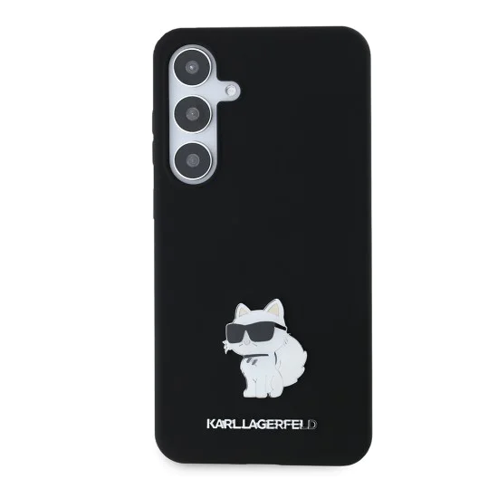 Калъф за Samsung Galaxy S24 Plus - Karl Lagerfeld Silicone (KLHCHCS24MSMHCCHCNPK) - Choupette Metal Pin