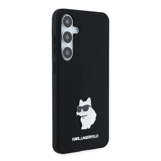 Калъф за Samsung Galaxy S24 Plus - Karl Lagerfeld Silicone (KLHCHCS24MSMHCCHCNPK) - Choupette Metal Pin