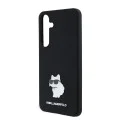 Калъф за Samsung Galaxy S24 Plus - Karl Lagerfeld Silicone (KLHCHCS24MSMHCCHCNPK) - Choupette Metal Pin