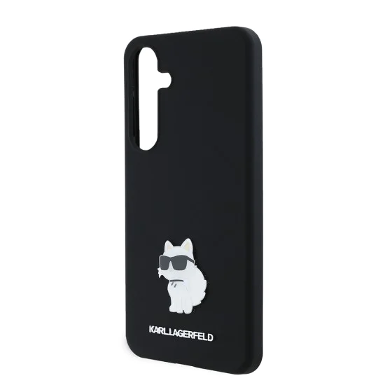 Калъф за Samsung Galaxy S24 Plus - Karl Lagerfeld Silicone (KLHCHCS24MSMHCCHCNPK) - Choupette Metal Pin