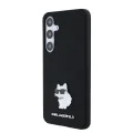 Калъф за Samsung Galaxy S24 Plus - Karl Lagerfeld Silicone (KLHCHCS24MSMHCCHCNPK) - Choupette Metal Pin
