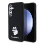 Калъф за Samsung Galaxy S24 Plus - Karl Lagerfeld Silicone (KLHCHCS24MSMHCCHCNPK) - Choupette Metal Pin